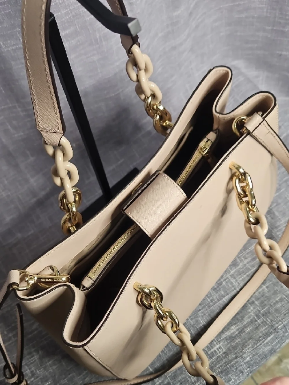 Michael Kors Blush Pink Saffiano Satchel with Gold Hardware